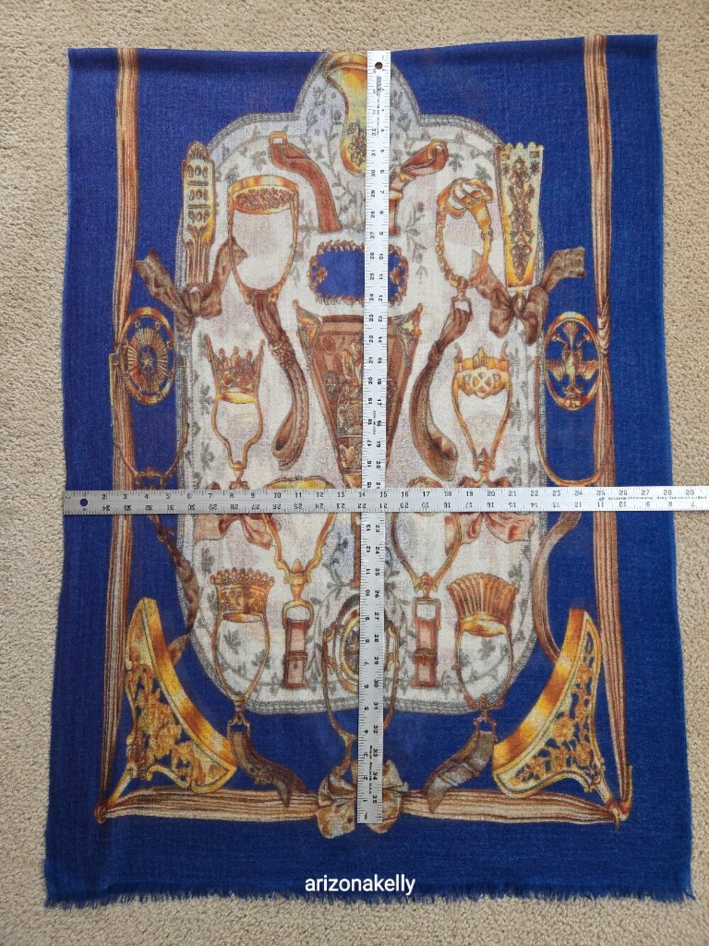 NWOT Cashmere Cinta Scarf Equestrian Design - Picture 11 of 12